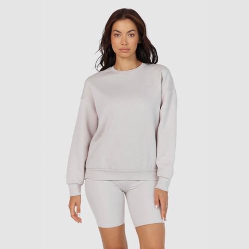 Lounge Underwear 365 Oversized Crew Neck Jumper Stone | BZ9620184