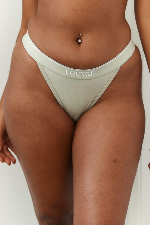 Lounge Underwear Bamboo Minimal Triangle Tanga Olivgrün | MQ4375192