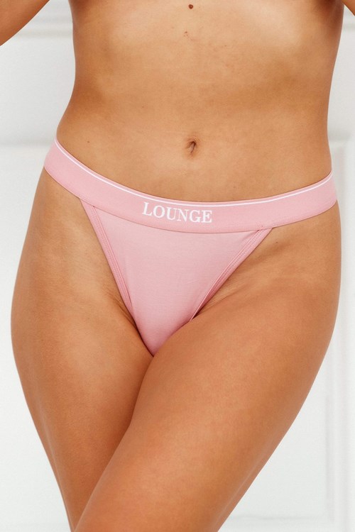 Lounge Underwear Bamboo Minimal Triangle Tanga Rosa | RW2745186