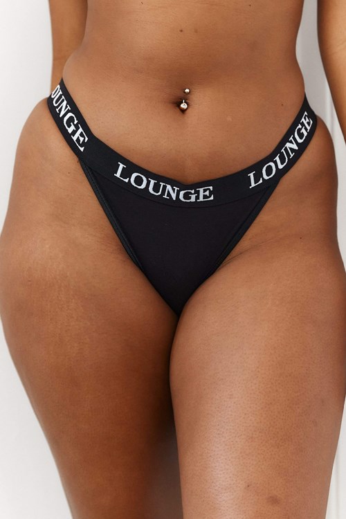 Lounge Underwear Bamboo Triangle Tanga Schwarz | GS9658274