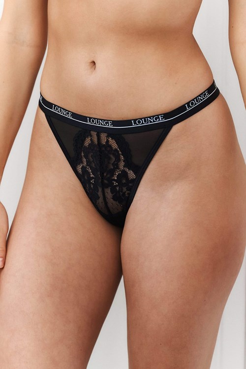 Lounge Underwear Blossom Tanga Schwarz | LD9407653