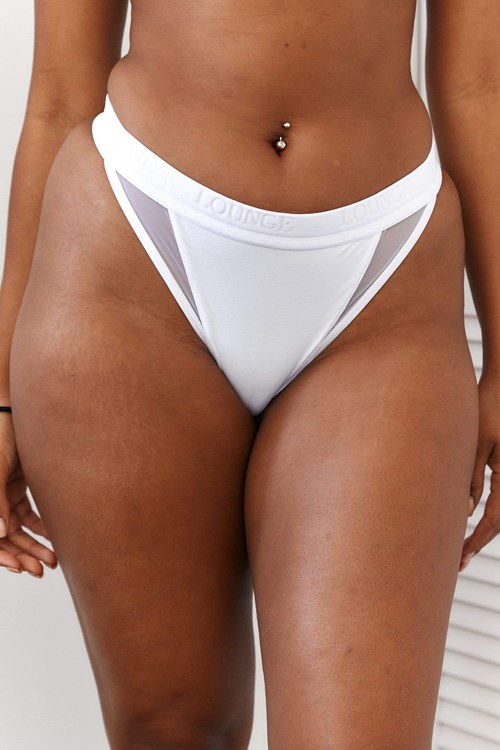 Lounge Underwear Contour Mesh Tanga Weiß | RA4391058