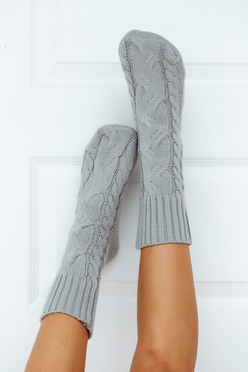 Lounge Underwear Cosy Gestrickt Socks Grau | TE0643527