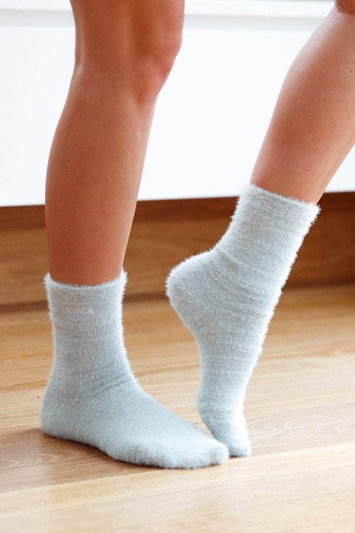 Lounge Underwear Embroidered Lounge Toastie Socks Silber | YU9140638