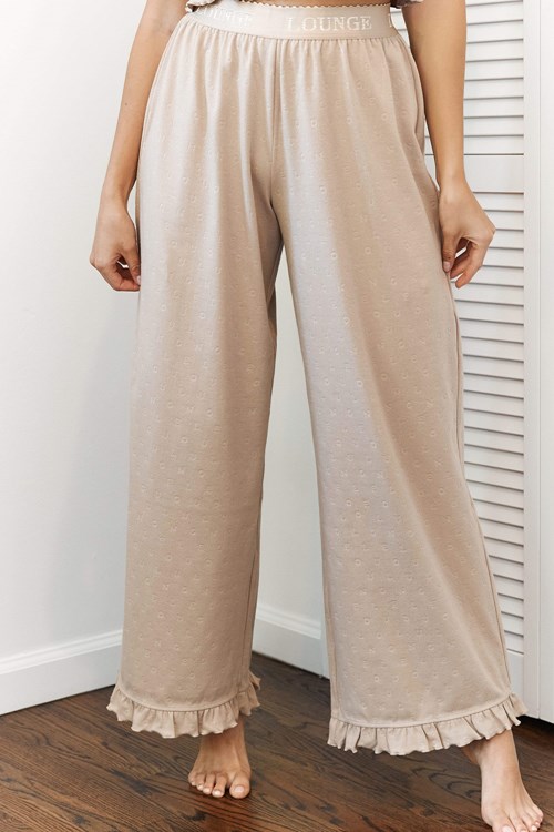 Lounge Underwear Frill Pajama Trousers Mink | GA0948637
