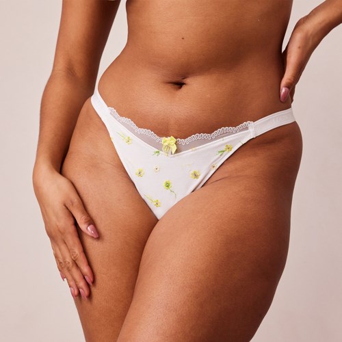 Lounge Underwear Gerippt Floral Triangle Briefs Weiß | AU9170568