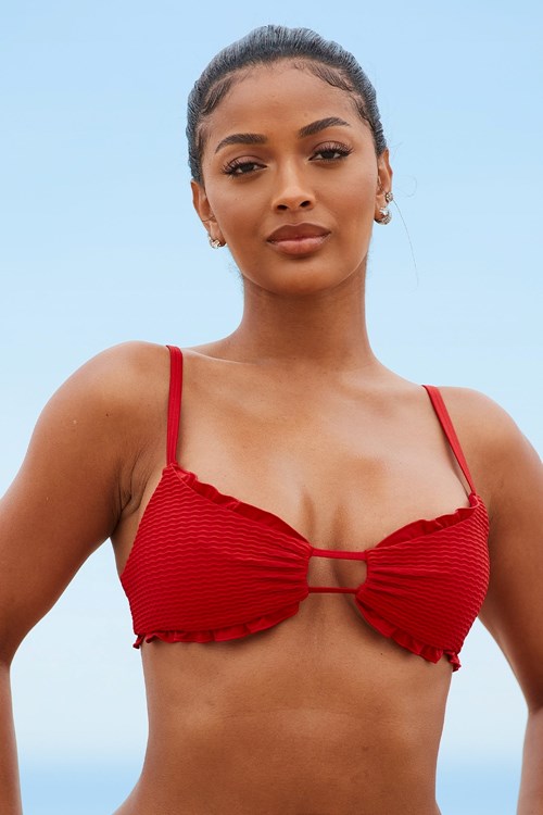Lounge Underwear Hawaii Textured Bikini Top Rot | MI7341968