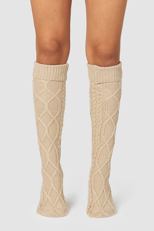 Lounge Underwear Knee-High Cosy Gestrickt Socks Mink | MF6057928