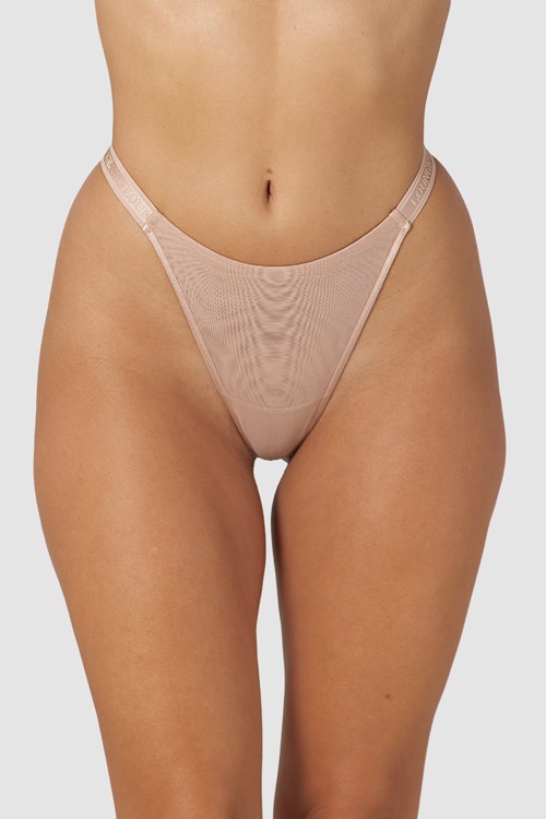 Lounge Underwear Smooth Mesh Tanga Taupe | CF2534179